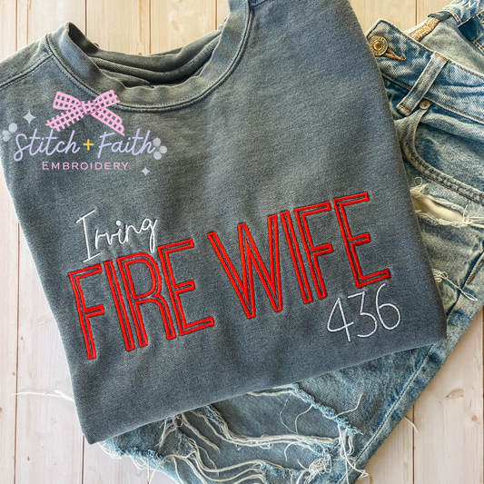Custom Fire Wife Personalized Comfort Colors Sweatshirt/T-shirt