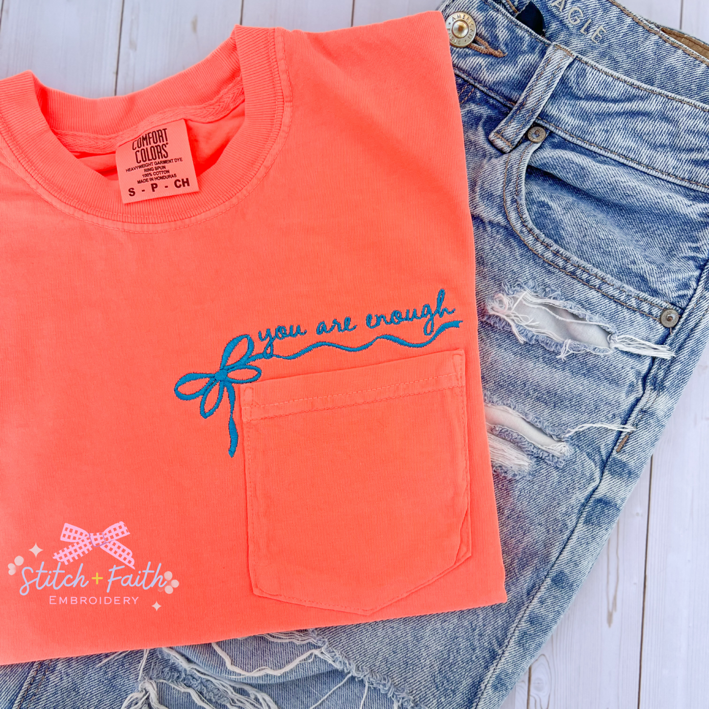 Pick Your Design Side Bow Pocket Tee Comfort Colors T-Shirt