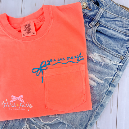 Pick Your Design Side Bow Pocket Tee Comfort Colors T-Shirt