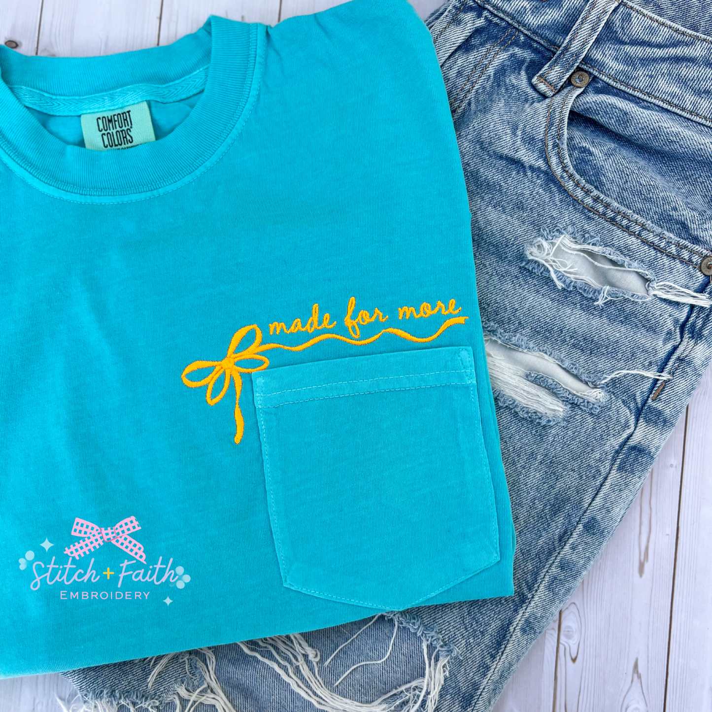 Pick Your Design Side Bow Pocket Tee Comfort Colors T-Shirt