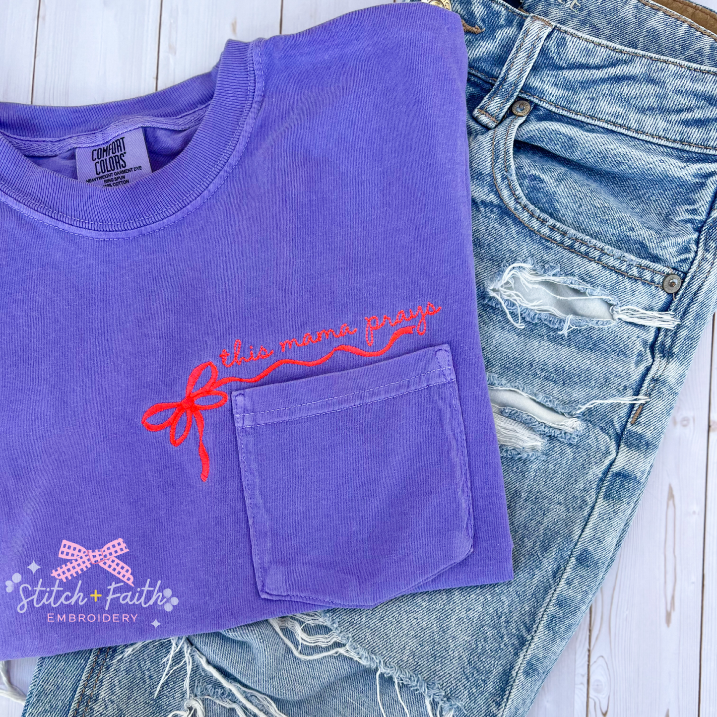 Pick Your Design Side Bow Pocket Tee Comfort Colors T-Shirt