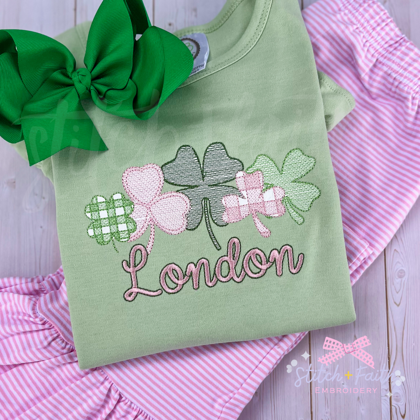 Gingham Shamrocks Personalized Shirt