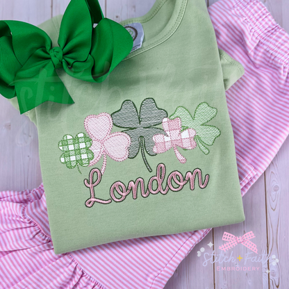 Gingham Shamrocks Personalized Shirt