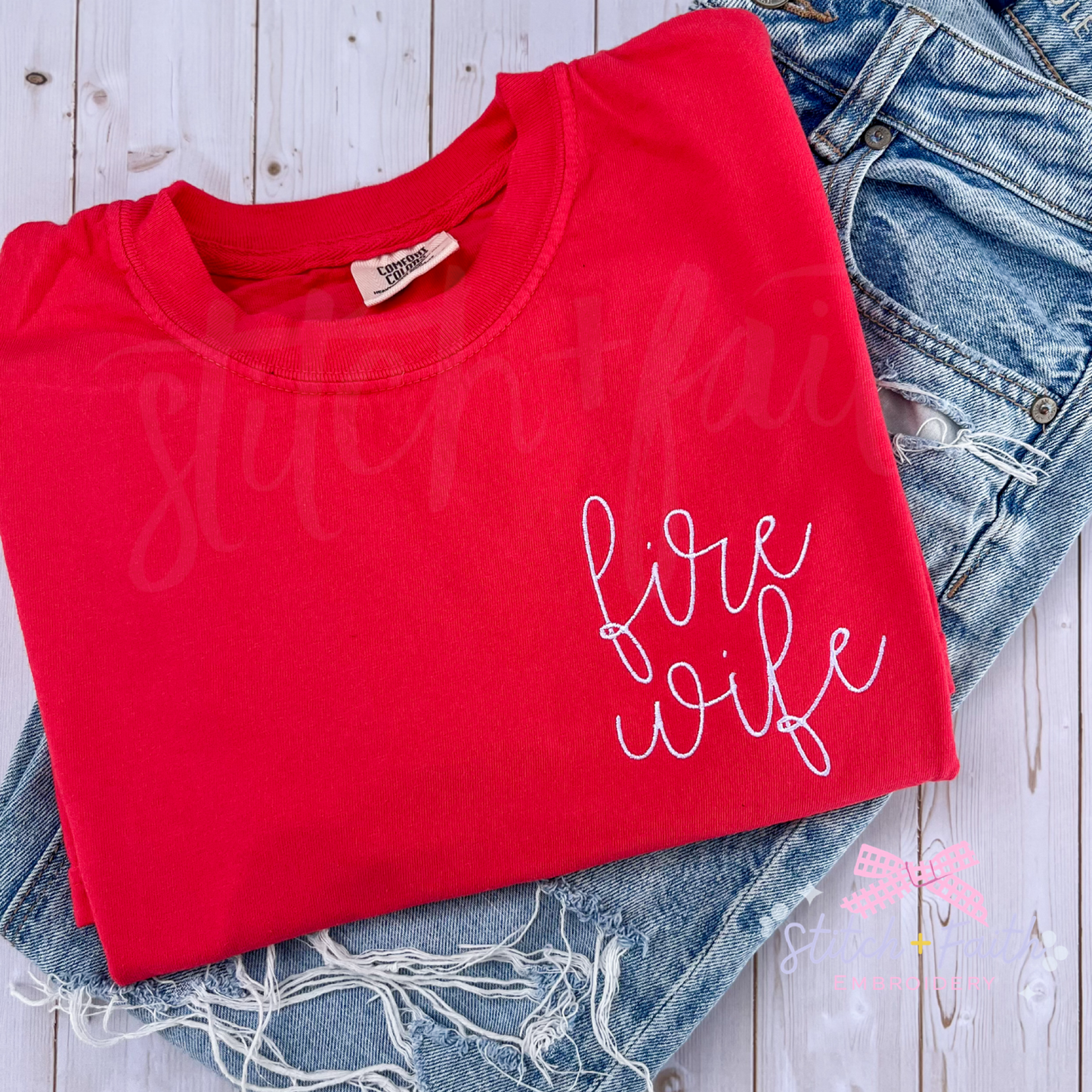 Red Fire Wife Comfort Colors Sweatshirt/T-shirt