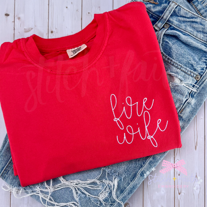 Red Fire Wife Comfort Colors Sweatshirt/T-shirt